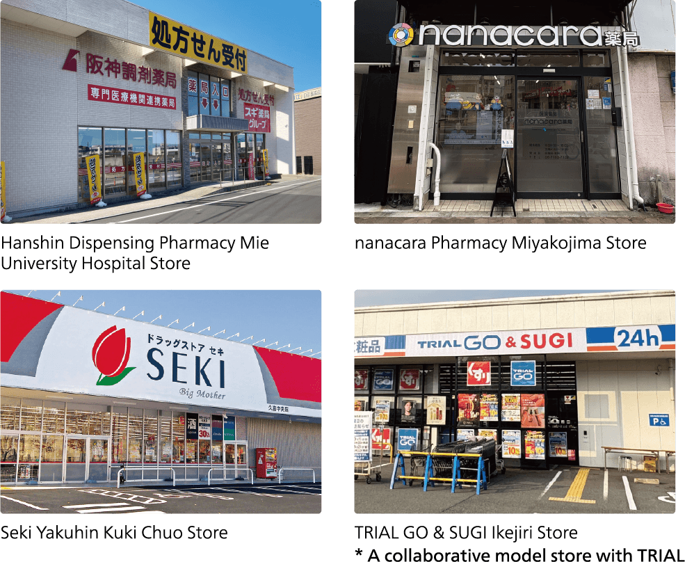 Hanshin Dispensing Pharmacy Mie University Hospital Store / nanacara Pharmacy Miyakojima Store / Seki Yakuhin Kuki Chuo Store / TRIAL GO & SUGI Ikejiri Store