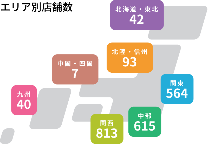 エリア別店舗数北陸•信州