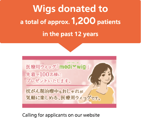 Wigs donated to a total of approx. 1,100 patients in the past 11 years